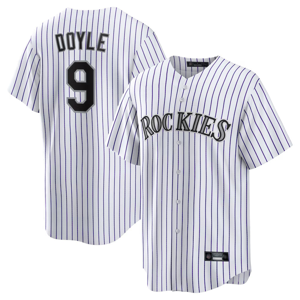 Arlishia C.Rockies #9 Brenton Doyle Player White Game Home Stitched Jerseys