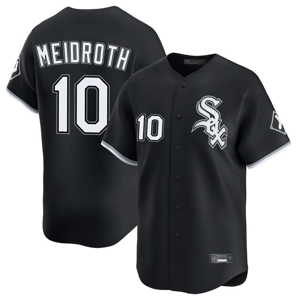 Arlishia C.White Sox #10 Chase Meidroth Player Black Limited Home Stitched Jerseys