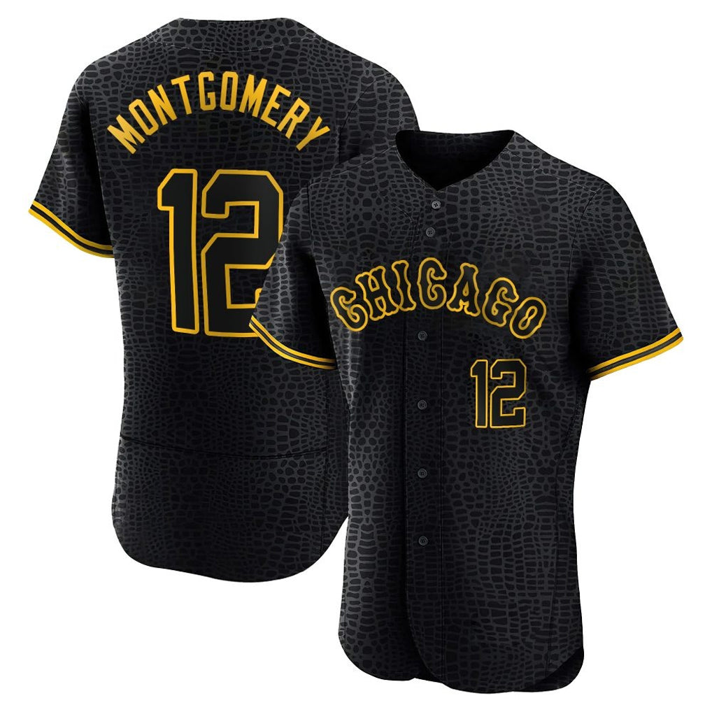 Arlishia C.White Sox #12 Colson Montgomery Player Black Snake Skin City Limited Elite Home Stitched Jerseys
