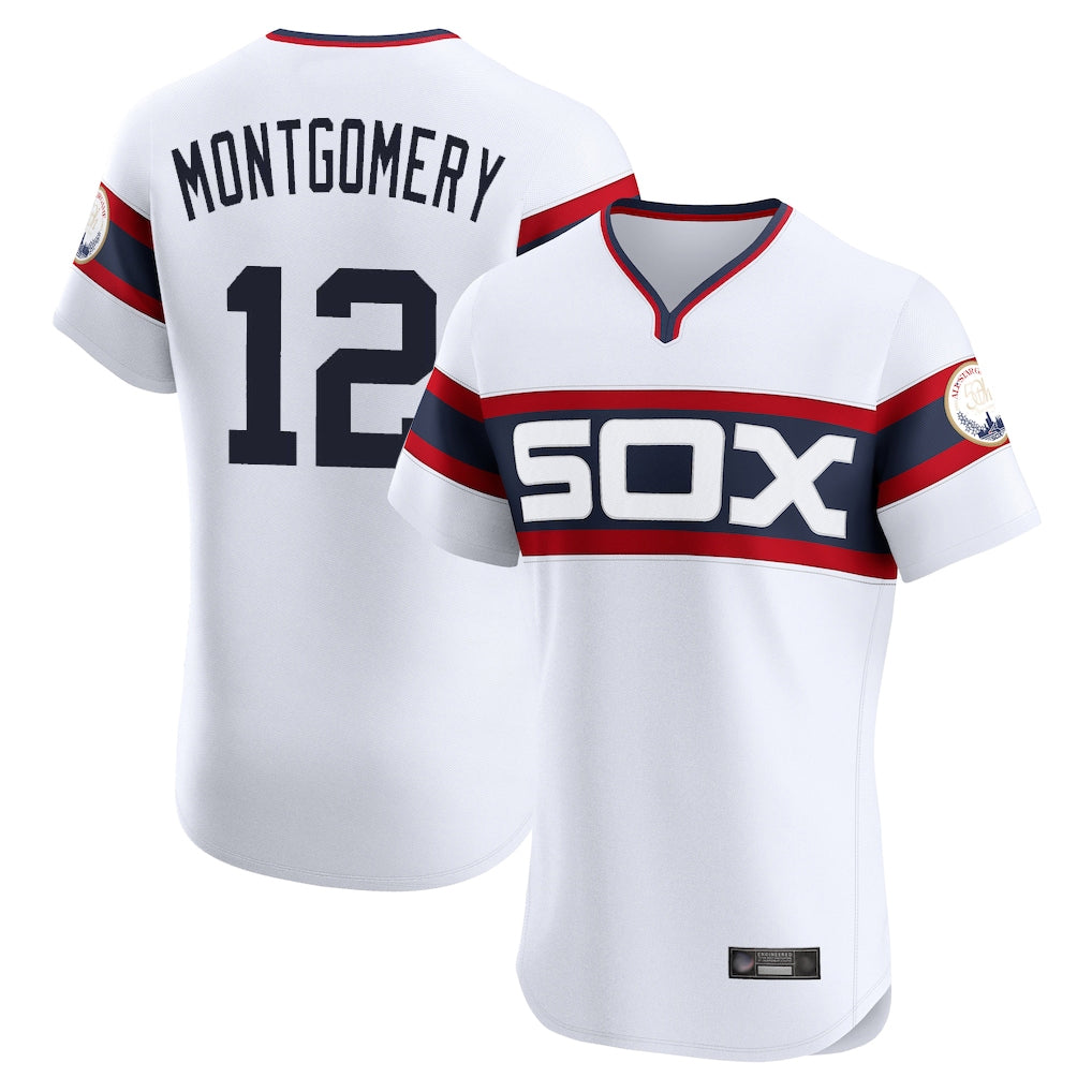 Arlishia C.White Sox #12 Colson Montgomery Player White T-shirt Limited Elite Home Stitched Jerseys