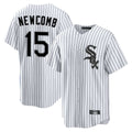 Arlishia C.White Sox #15 Sean Newcomb Player White Stripe Home Game Stitched Jerseys