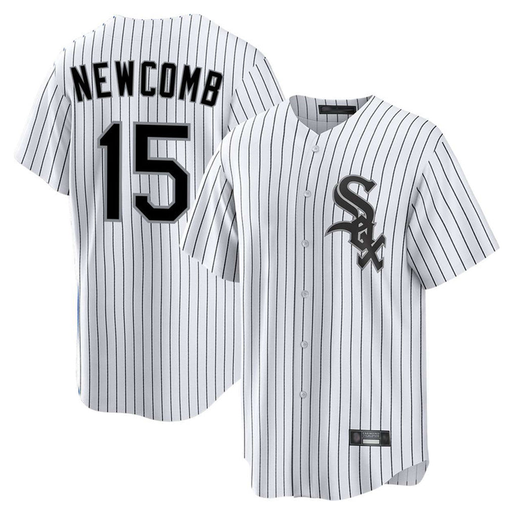 Arlishia C.White Sox #15 Sean Newcomb Player White Stripe Home Game Stitched Jerseys