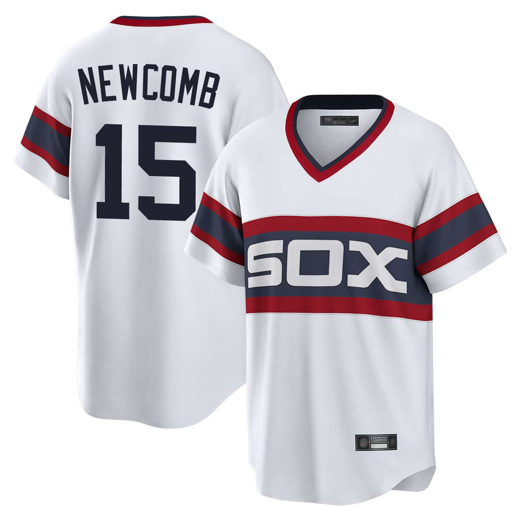 Arlishia C.White Sox #15 Sean Newcomb Player White T-shirt Home Game Stitched Jerseys