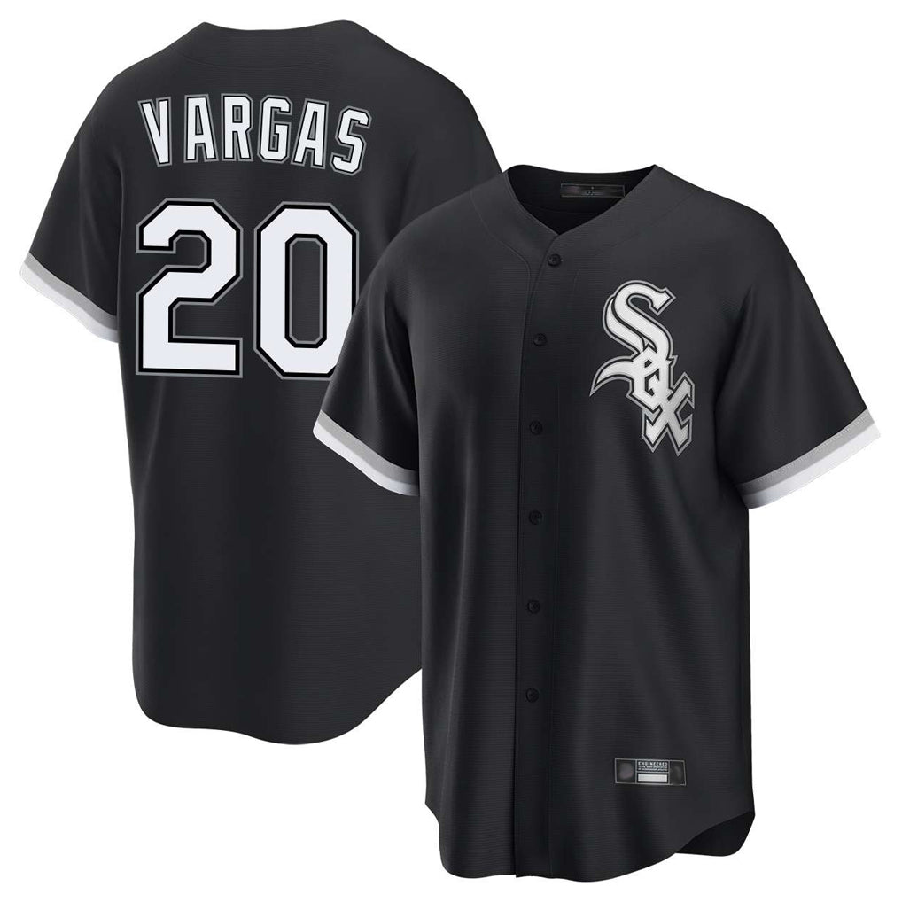 Arlishia C.White Sox #20 Miguel Vargas Player Black Home Game Stitched Jerseys