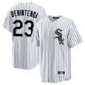 Arlishia C.White Sox #23 Andrew Benintendi Player White Stripe Home Game Stitched Jerseys