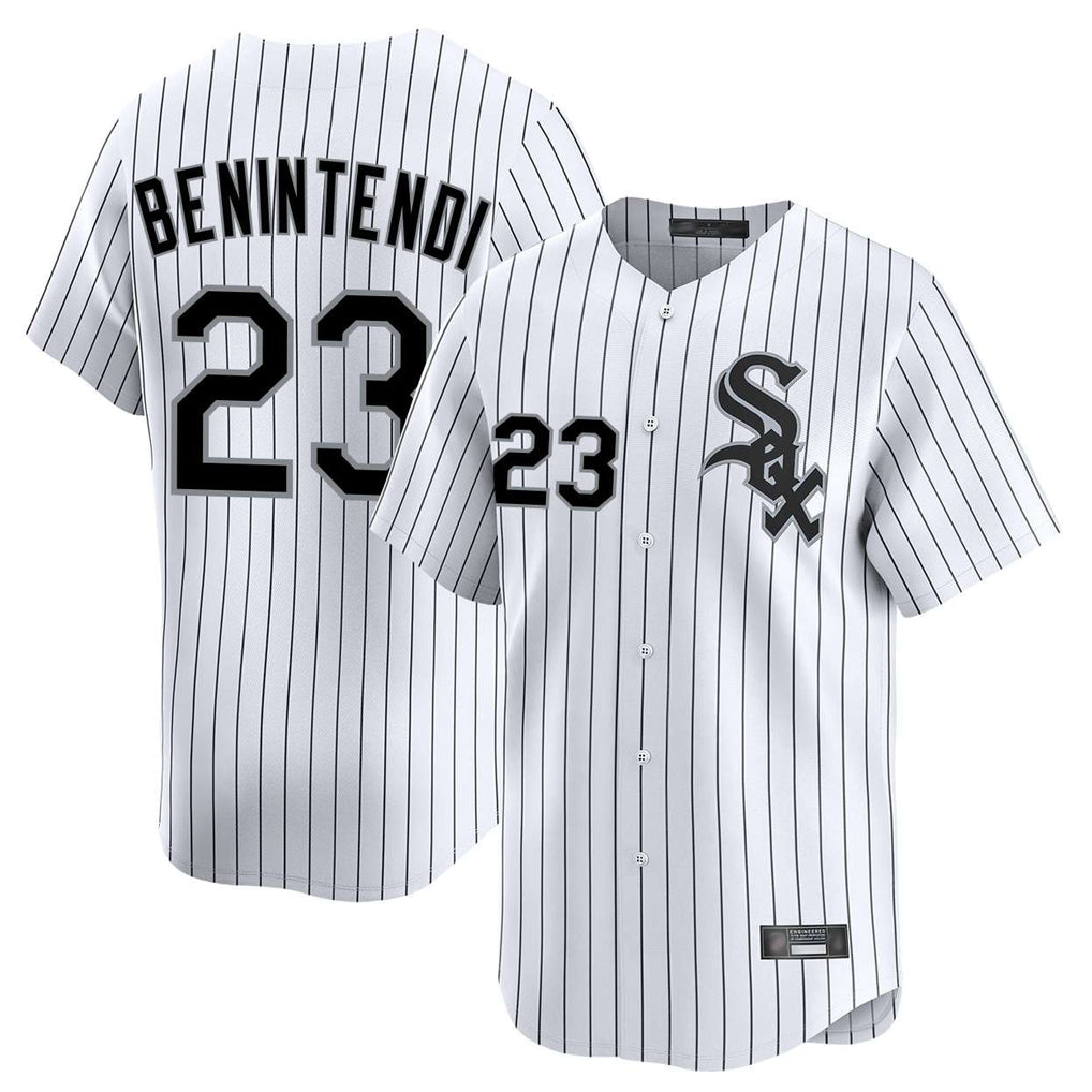 Arlishia C.White Sox #23 Andrew Benintendi Player White Stripe Limited Home Stitched Jerseys