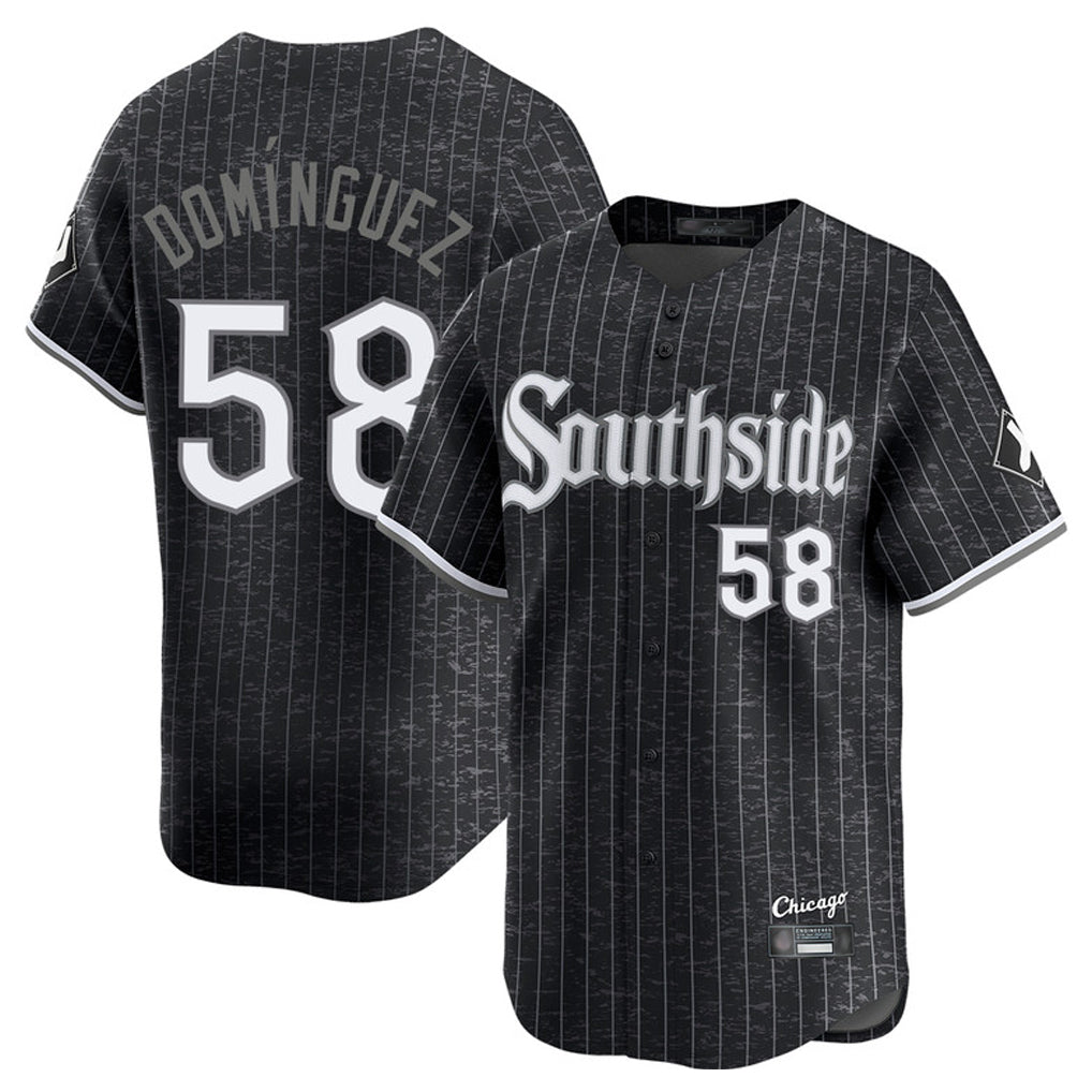 Arlishia C.White Sox #58 Seranthony Dom¨ªnguez Player Black City Connect Limited Home Stitched Jerseys