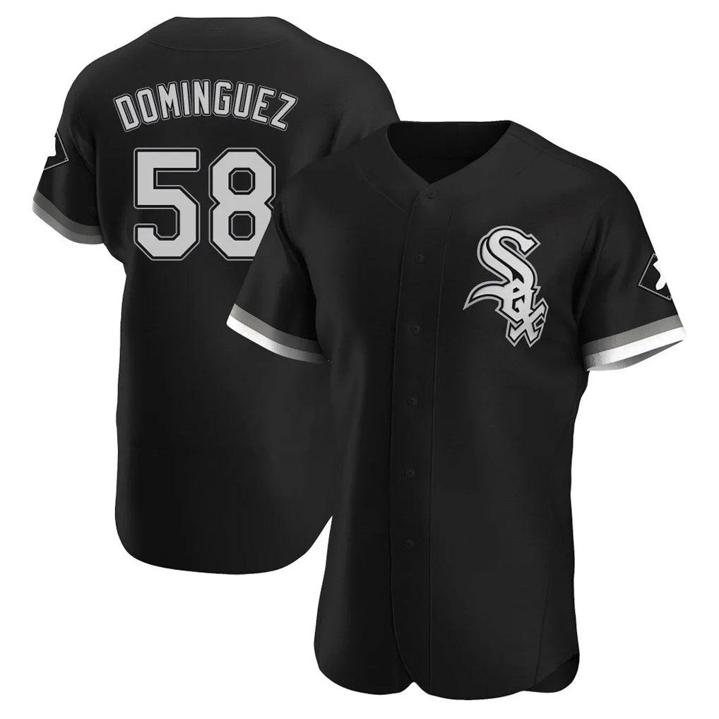 Arlishia C.White Sox #58 Seranthony Dom¨ªnguez Player Black Limited Elite Home Stitched Jerseys