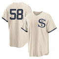 Arlishia C.White Sox #58 Seranthony Dom¨ªnguez Player Cream Field of Dreams Home Game Stitched Jerseys