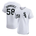 Arlishia C.White Sox #58 Seranthony Dom¨ªnguez Player White Stripe Limited Elite Home Stitched Jerseys