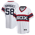 Arlishia C.White Sox #58 Seranthony Dom¨ªnguez Player White T-shirt Home Game Stitched Jerseys
