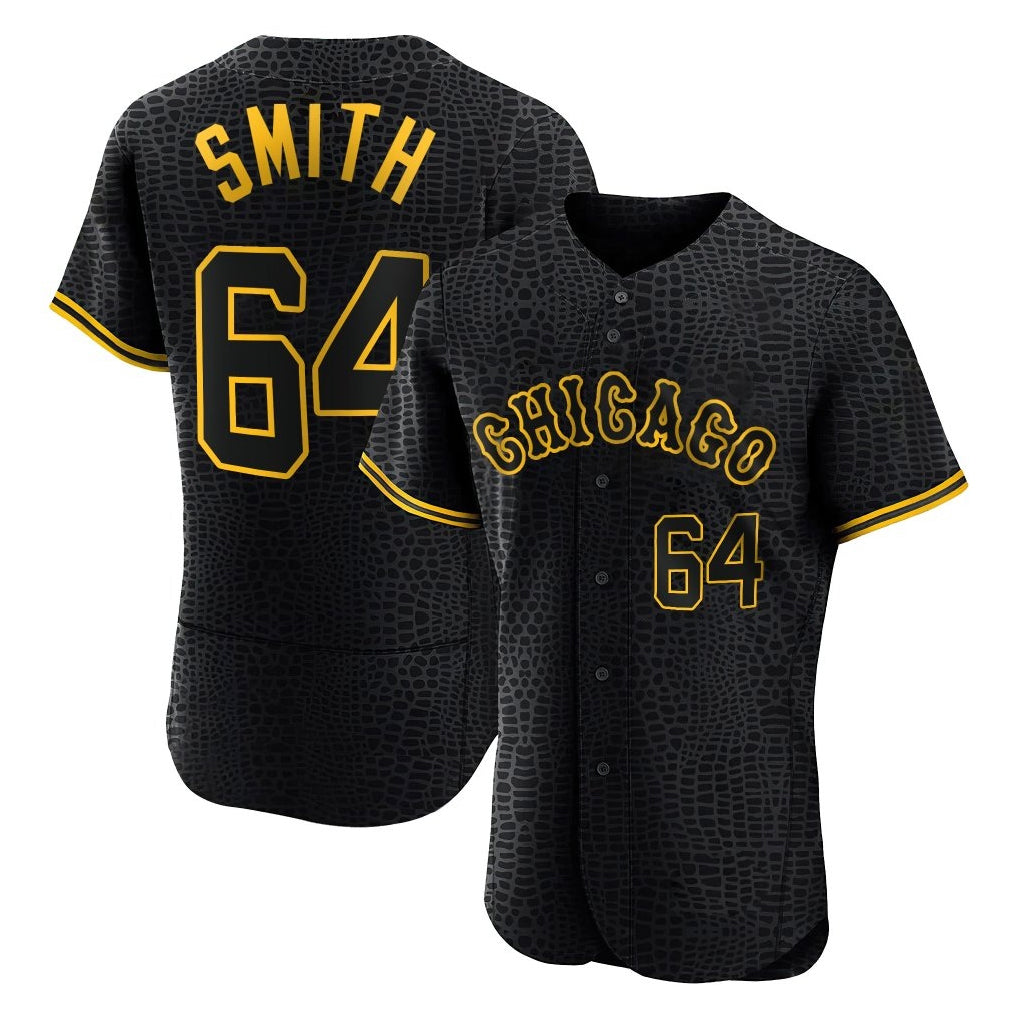Arlishia C.White Sox #64 Shane Smith Player Black Snake Skin City Limited Elite Home Stitched Jerseys