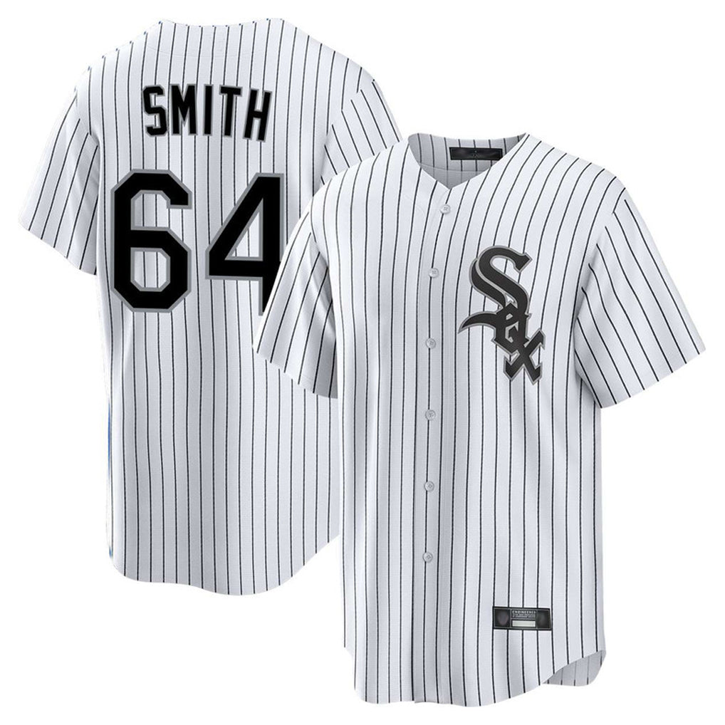 Arlishia C.White Sox #64 Shane Smith Player White Stripe Home Game Stitched Jerseys