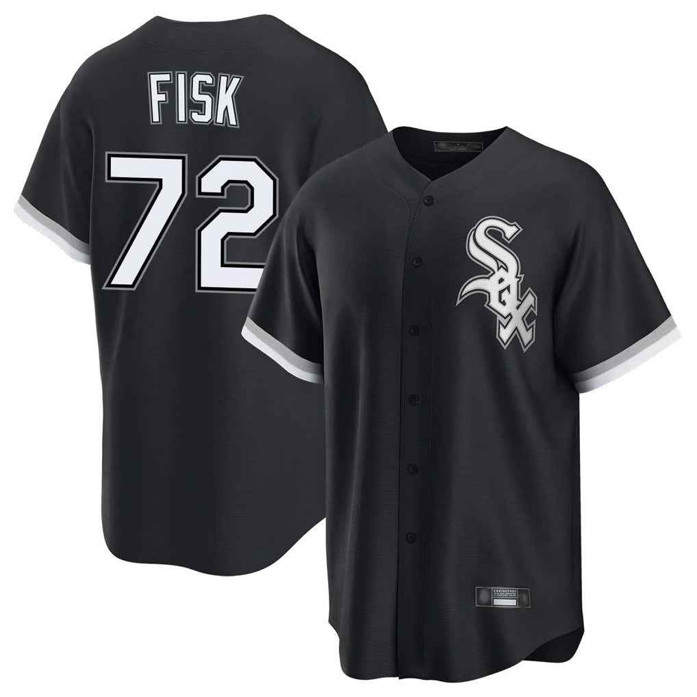 Arlishia C.White Sox #72 Carlton Fisk Player Black Home Game Stitched Jerseys