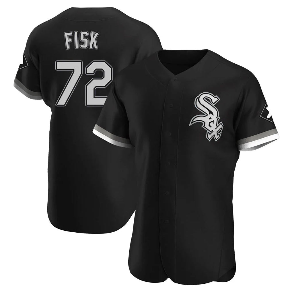 Arlishia C.White Sox #72 Carlton Fisk Player Black Limited Elite Home Stitched Jerseys
