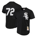 Arlishia C.White Sox #72 Carlton Fisk Player Black Mitchell & Ness Cooperstown Collection Mesh Game Stitched Jerseys
