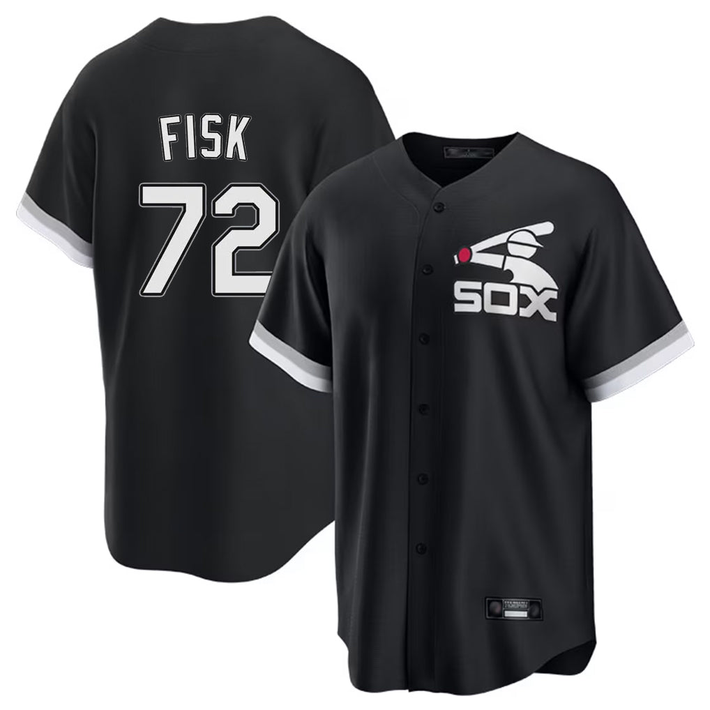 Arlishia C.White Sox #72 Carlton Fisk Player Black Spring Training Game Stitched Jerseys