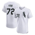 Arlishia C.White Sox #72 Carlton Fisk Player White Stripe Limited Elite Home Stitched Jerseys