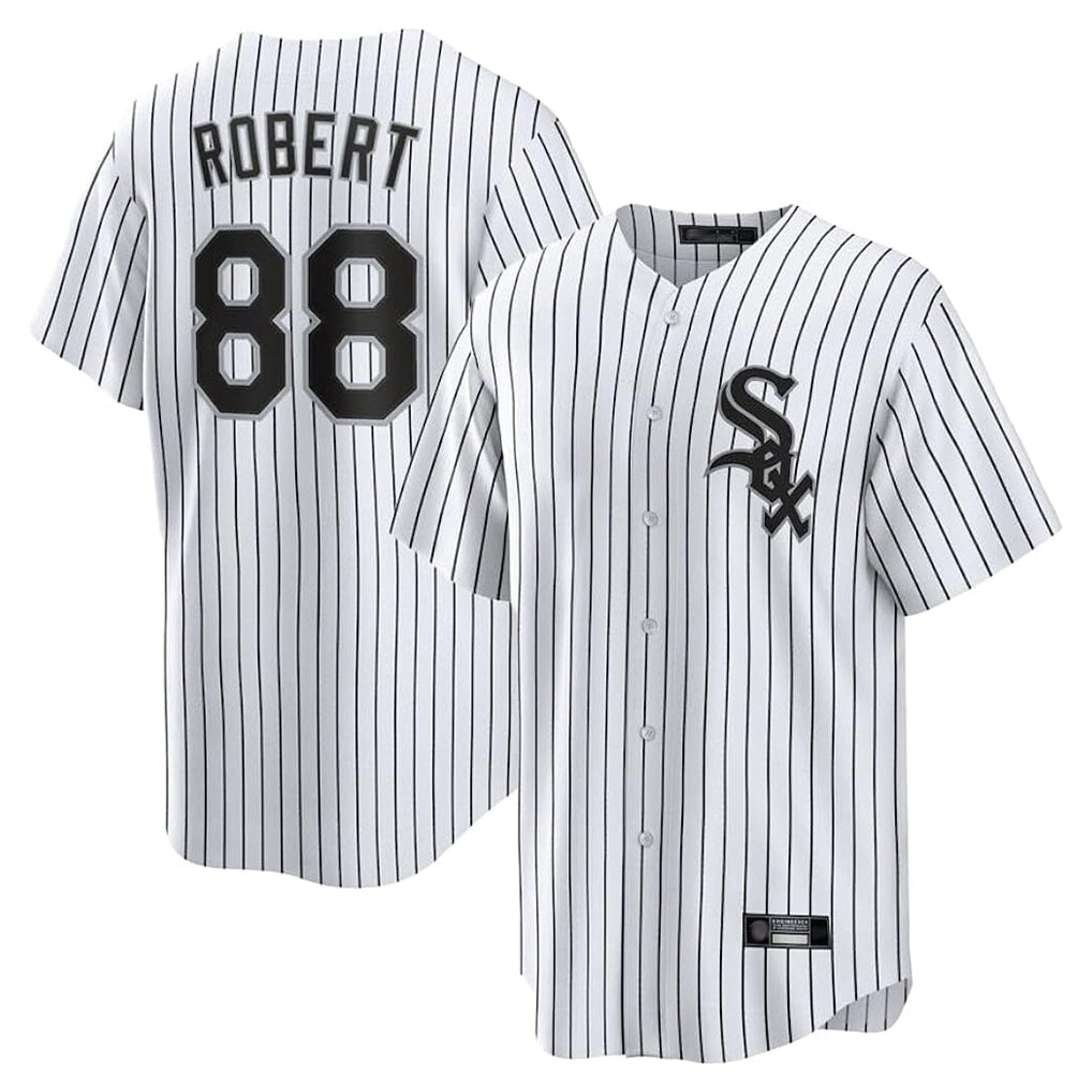 Arlishia C.White Sox #88 Luis Robert Jr Player White Stripe Home Game Stitched Jerseys