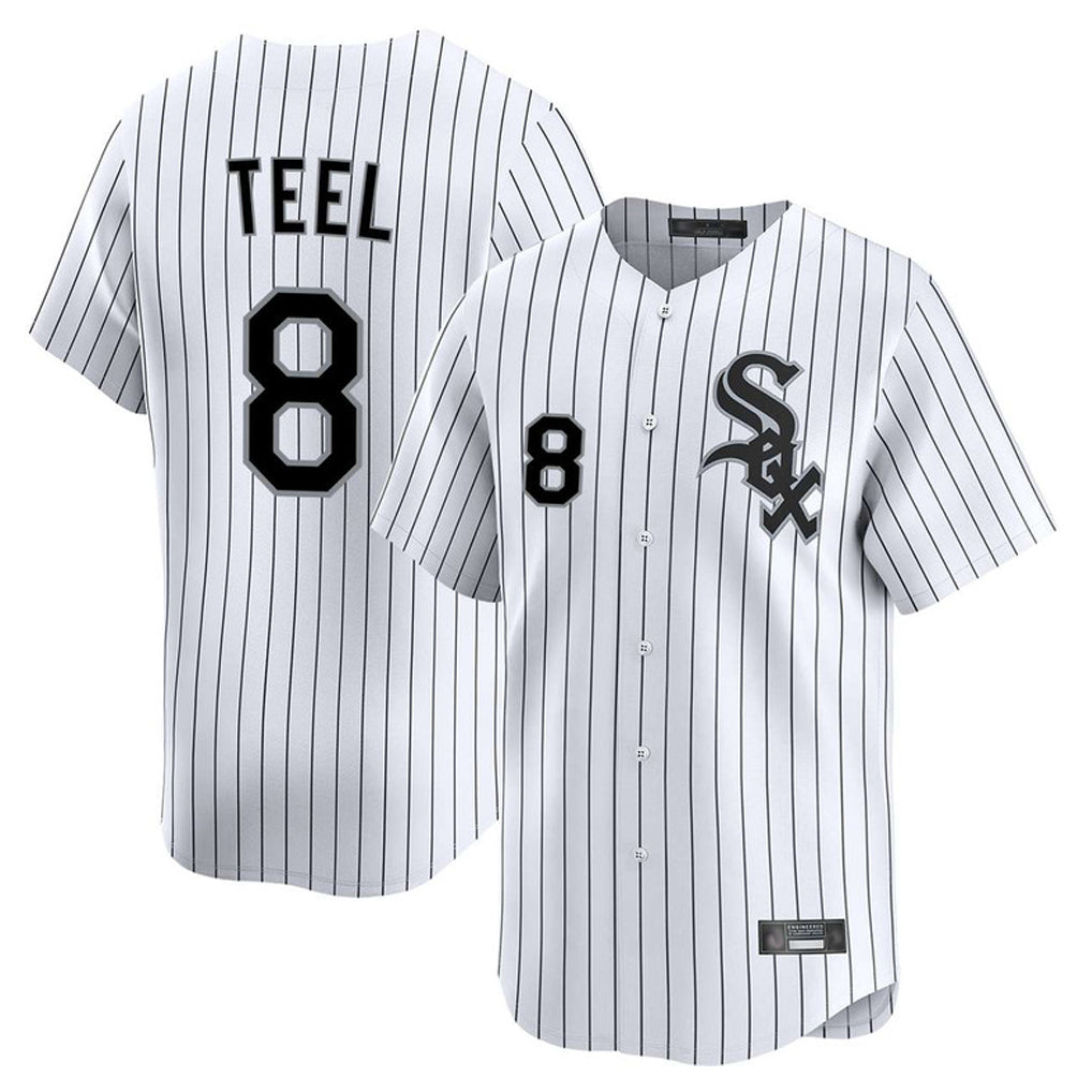 Arlishia C.White Sox #8 Kyle Teel Player White Stripe Limited Home Stitched Jerseys