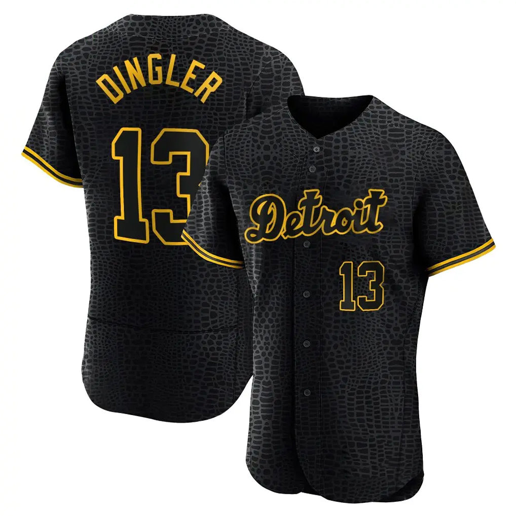 Arlishia D.Tigers #13 Dillon Dingler Player Black Snake Skin City Limited Elite Home Stitched Jerseys