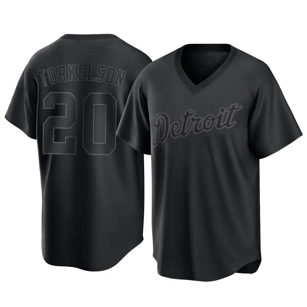 Arlishia D.Tigers #20 Spencer Torkelson Player Black T-shirt Home Game Stitched Jerseys