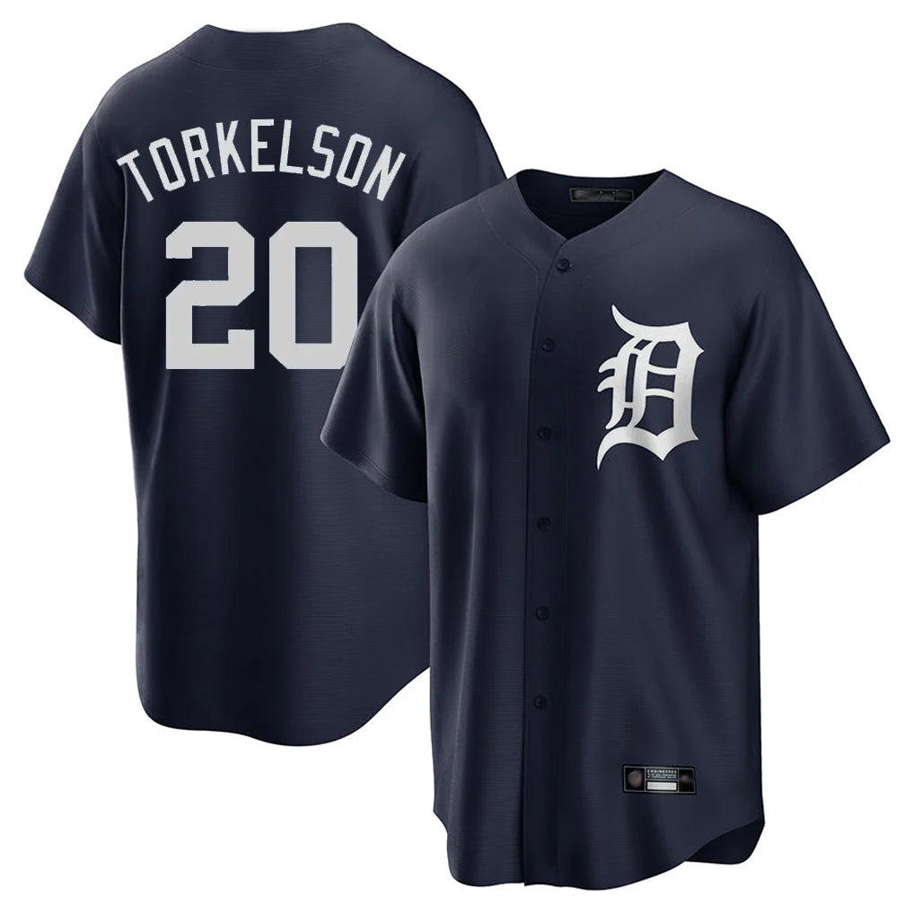 Arlishia D.Tigers #20 Spencer Torkelson Player Navy Game Home Stitched Jerseys