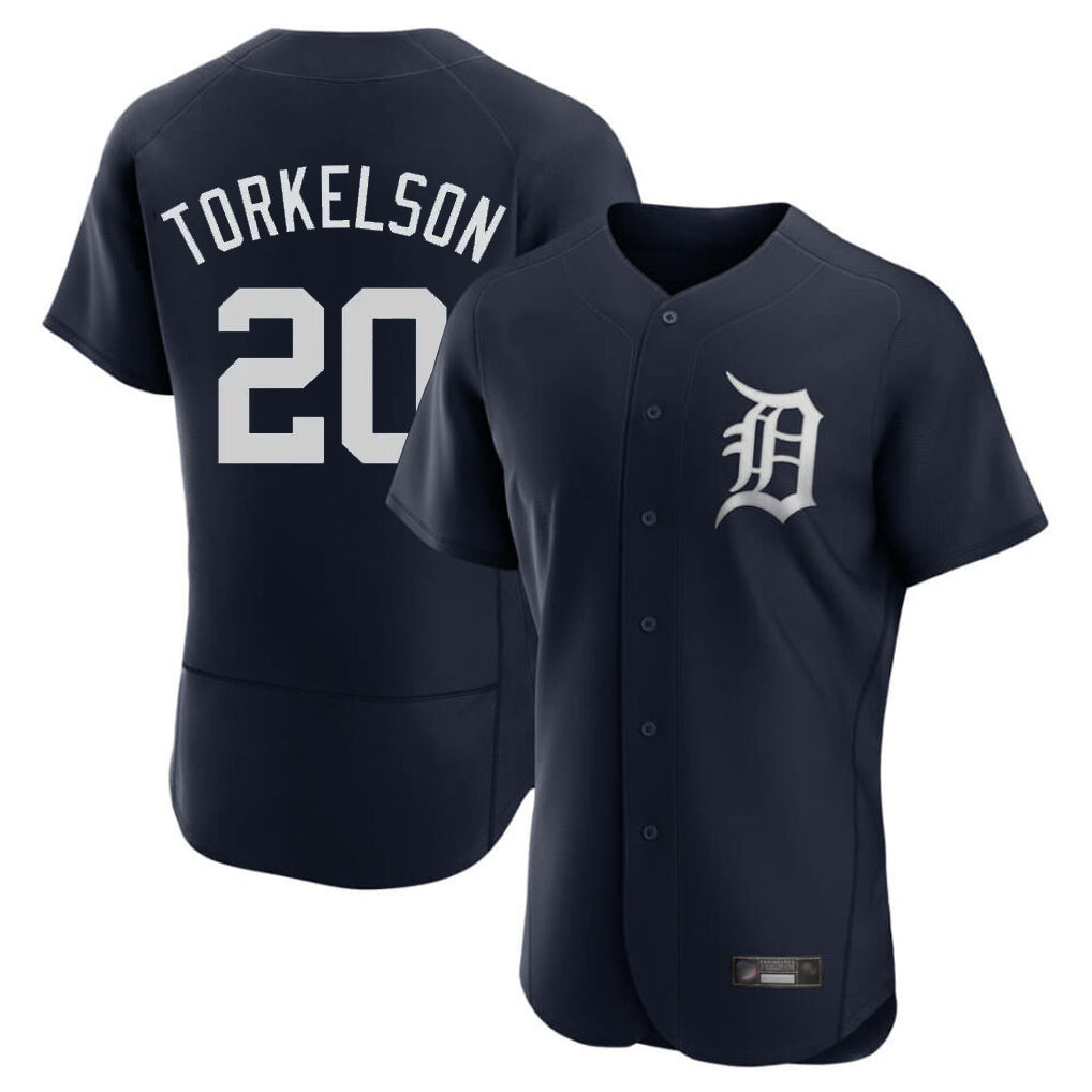 Arlishia D.Tigers #20 Spencer Torkelson Player Navy Limited Elite Home Stitched Jerseys
