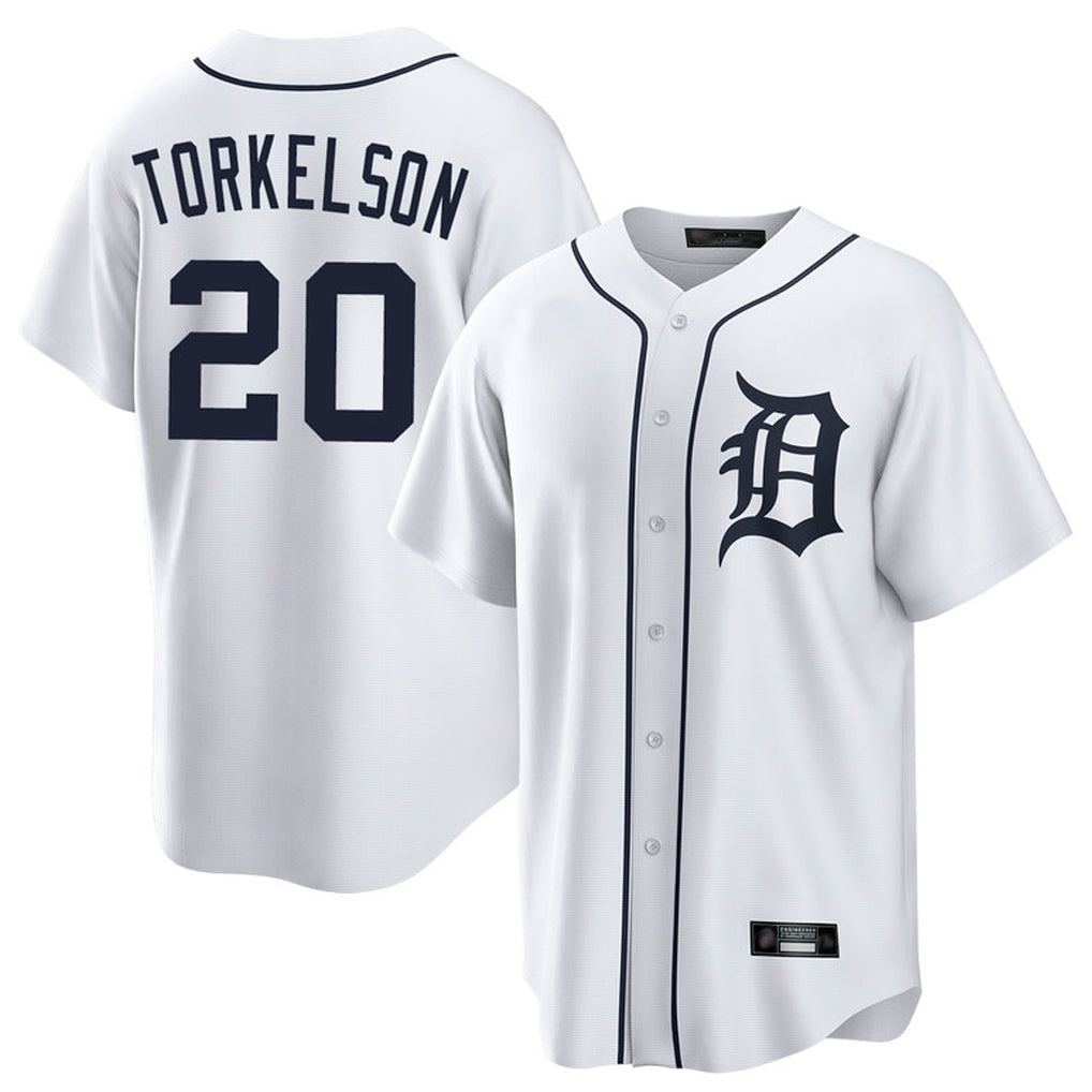 Arlishia D.Tigers #20 Spencer Torkelson Player White Home Game Stitched Jerseys
