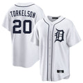 Arlishia D.Tigers #20 Spencer Torkelson Player White Home Game Stitched Jerseys