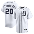 Arlishia D.Tigers #20 Spencer Torkelson Player White Home Limited Stitched Jerseys