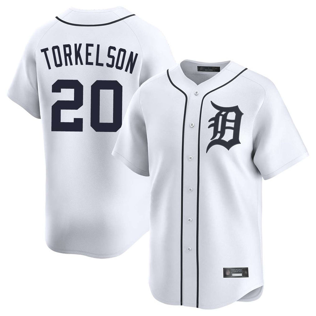 Arlishia D.Tigers #20 Spencer Torkelson Player White Home Limited Stitched Jerseys