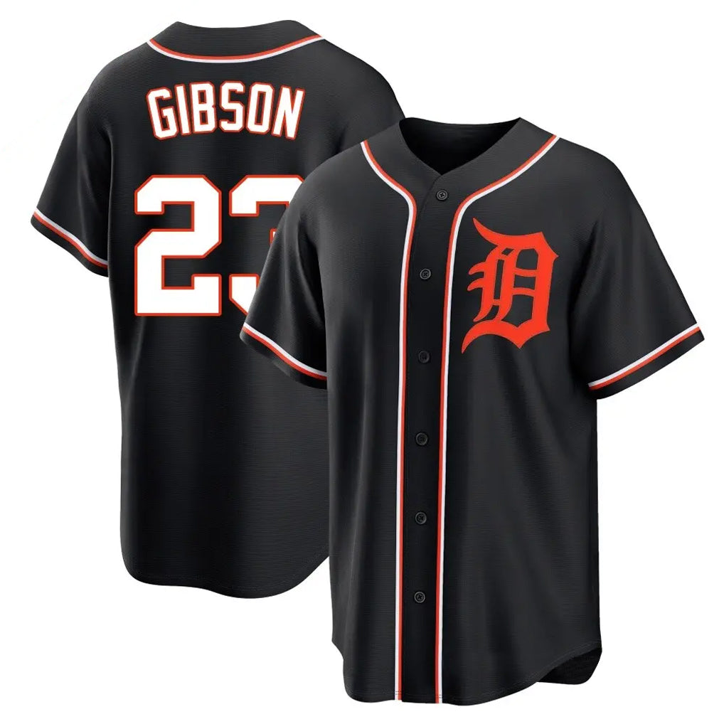 Arlishia D.Tigers #23 Kirk Gibson Player Black Fashion Out Home Game Stitched Jerseys