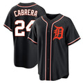 Arlishia D.Tigers #24 Miguel Cabrera Player Black Fashion Out Home Game Stitched Jerseys