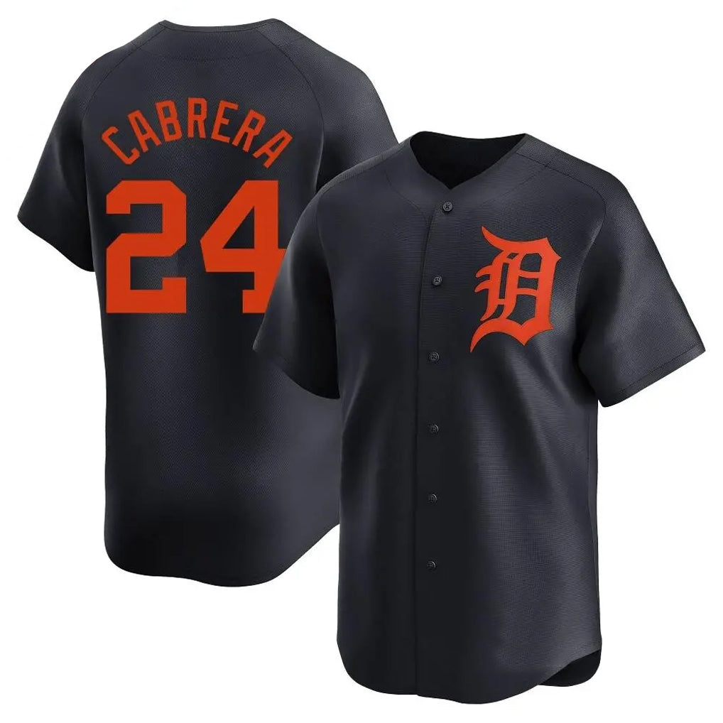 Arlishia D.Tigers #24 Miguel Cabrera Player Navy Home Limited Stitched Jerseys