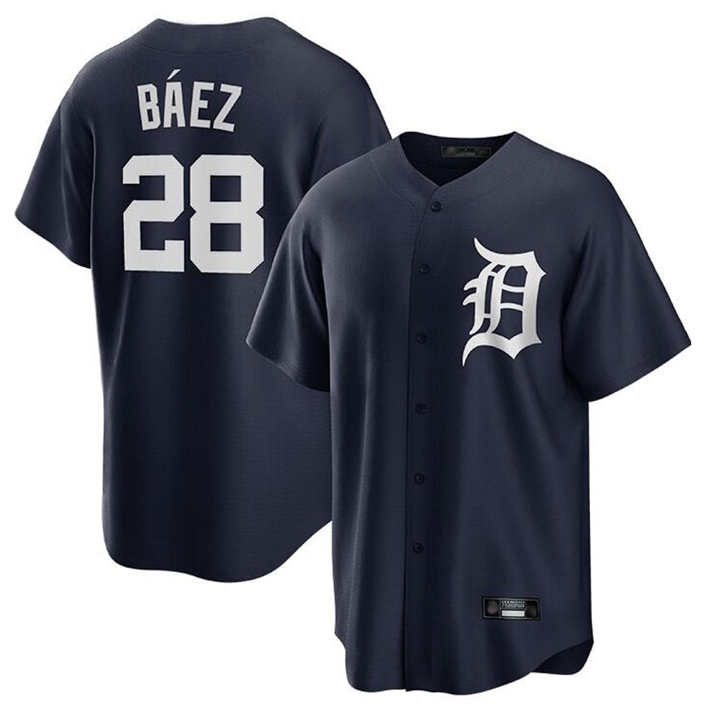 Arlishia D.Tigers #28 Javier B¨¢ez Player Navy Game Home Stitched Jerseys