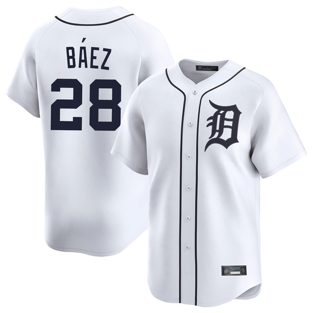 Arlishia D.Tigers #28 Javier B¨¢ez Player White Home Limited Stitched Jerseys