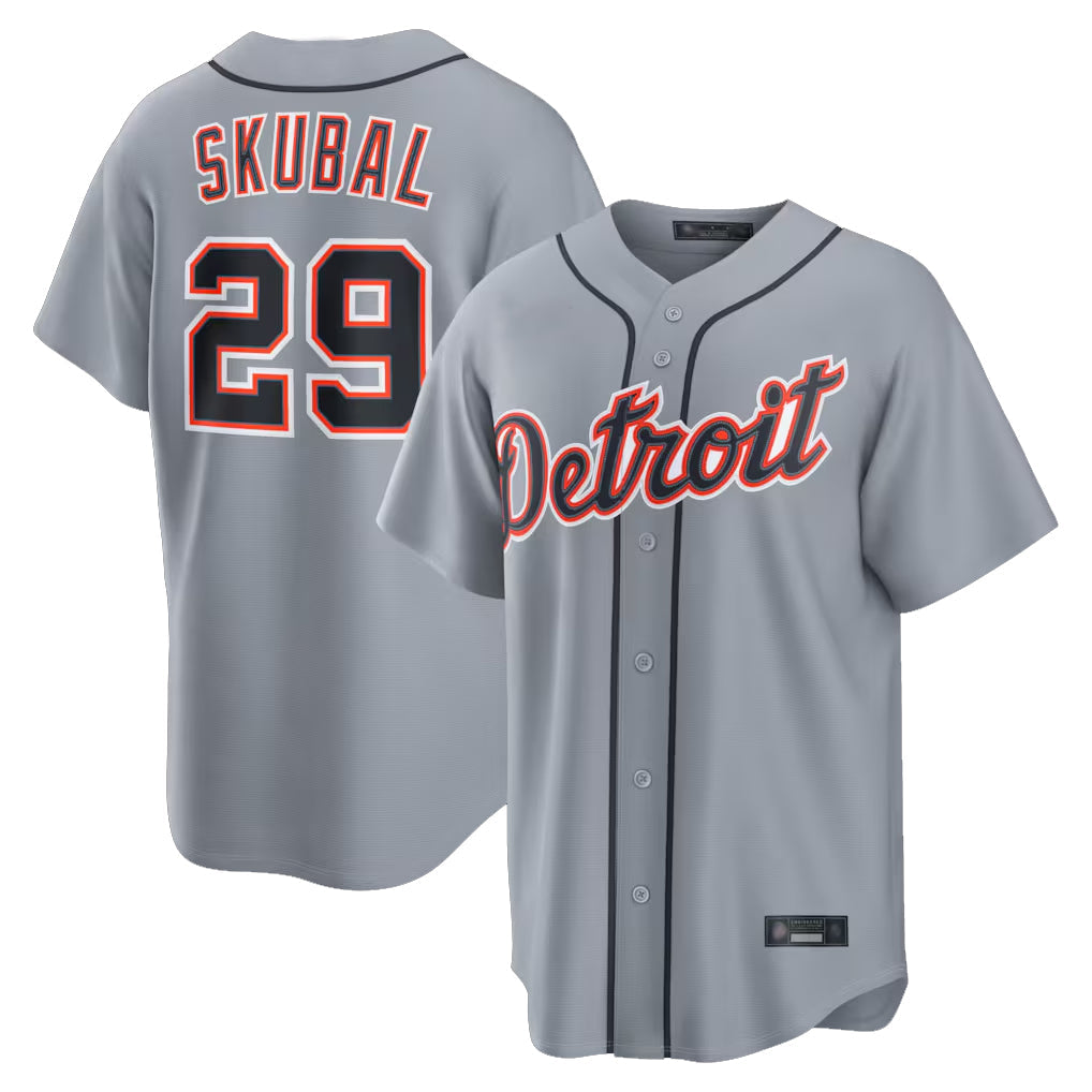 Arlishia D.Tigers #29 Tarik Skubal Player Gray Home Game Stitched Jerseys