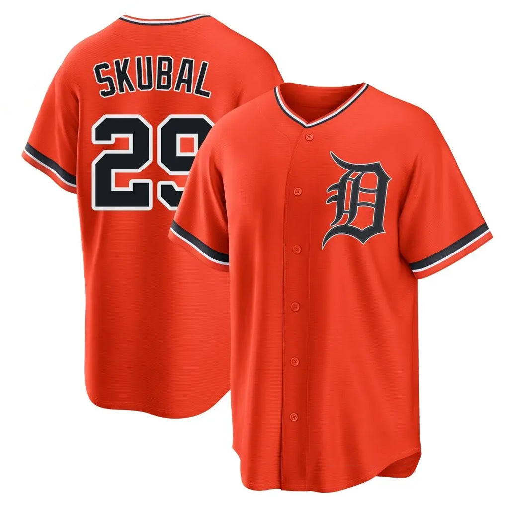 Arlishia D.Tigers #29 Tarik Skubal Player Orange Home Game Stitched Jerseys