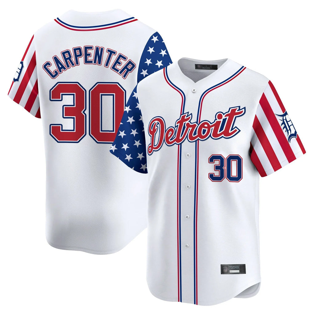 Arlishia D.Tigers #30 Kerry Carpenter Player White Independence Day Vapor Premier Limited Stitched Jerseys