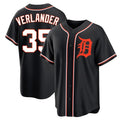 Arlishia D.Tigers #35 Justin Verlander Player Black Fashion Out Home Game Stitched Jerseys