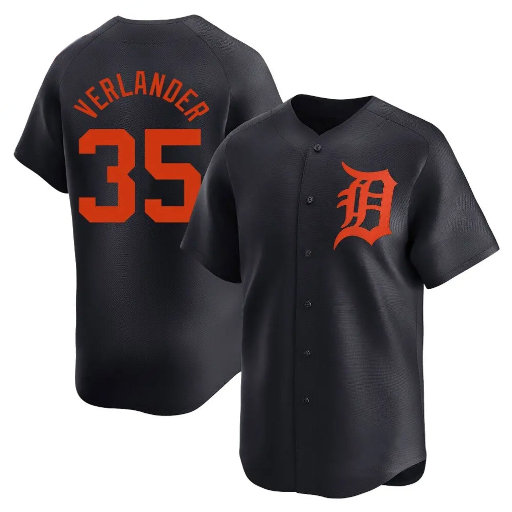 Arlishia D.Tigers #35 Justin Verlander Player Navy Home Limited Stitched Jerseys