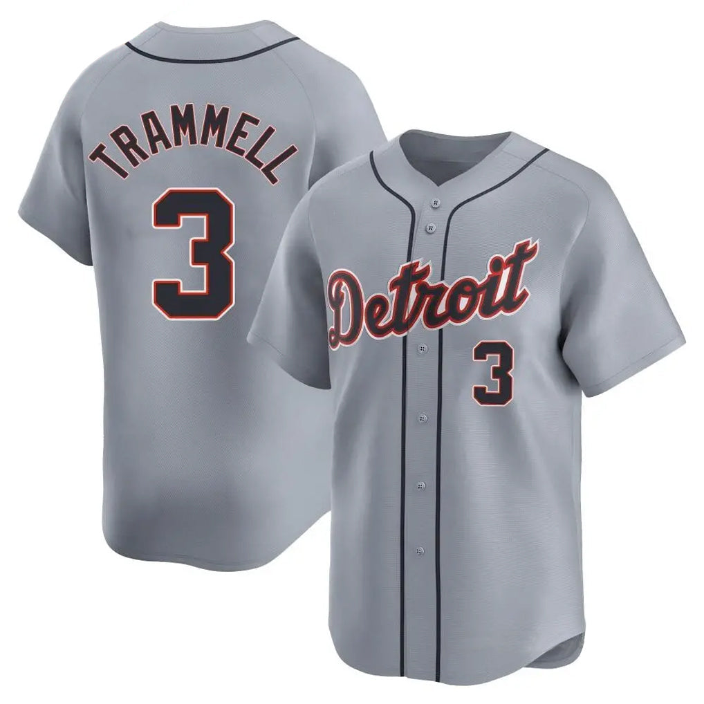 Arlishia D.Tigers #3 Alan Trammell Player Gray Home Limited Stitched Jerseys
