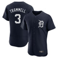 Arlishia D.Tigers #3 Alan Trammell Player Navy Limited Elite Home Stitched Jerseys