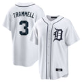 Arlishia D.Tigers #3 Alan Trammell Player White Home Game Stitched Jerseys