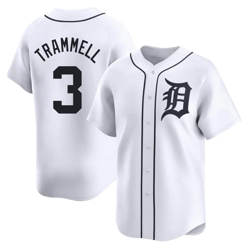 Arlishia D.Tigers #3 Alan Trammell Player White Home Limited Stitched Jerseys