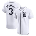 Arlishia D.Tigers #3 Alan Trammell Player White Limited Elite Home Stitched Jerseys