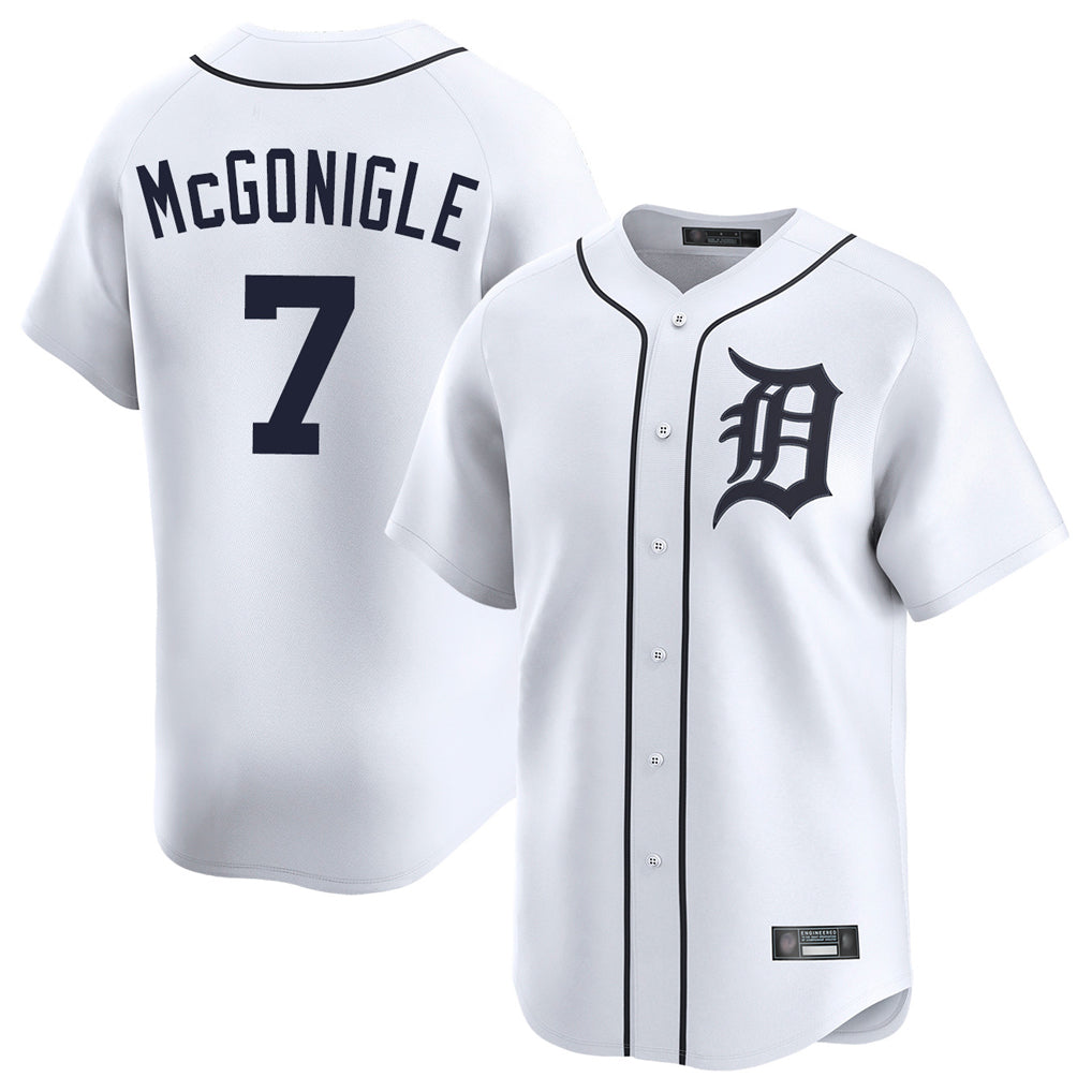 Arlishia D.Tigers #7 Kevin McGonigle Player White Home Limited Stitched Jerseys