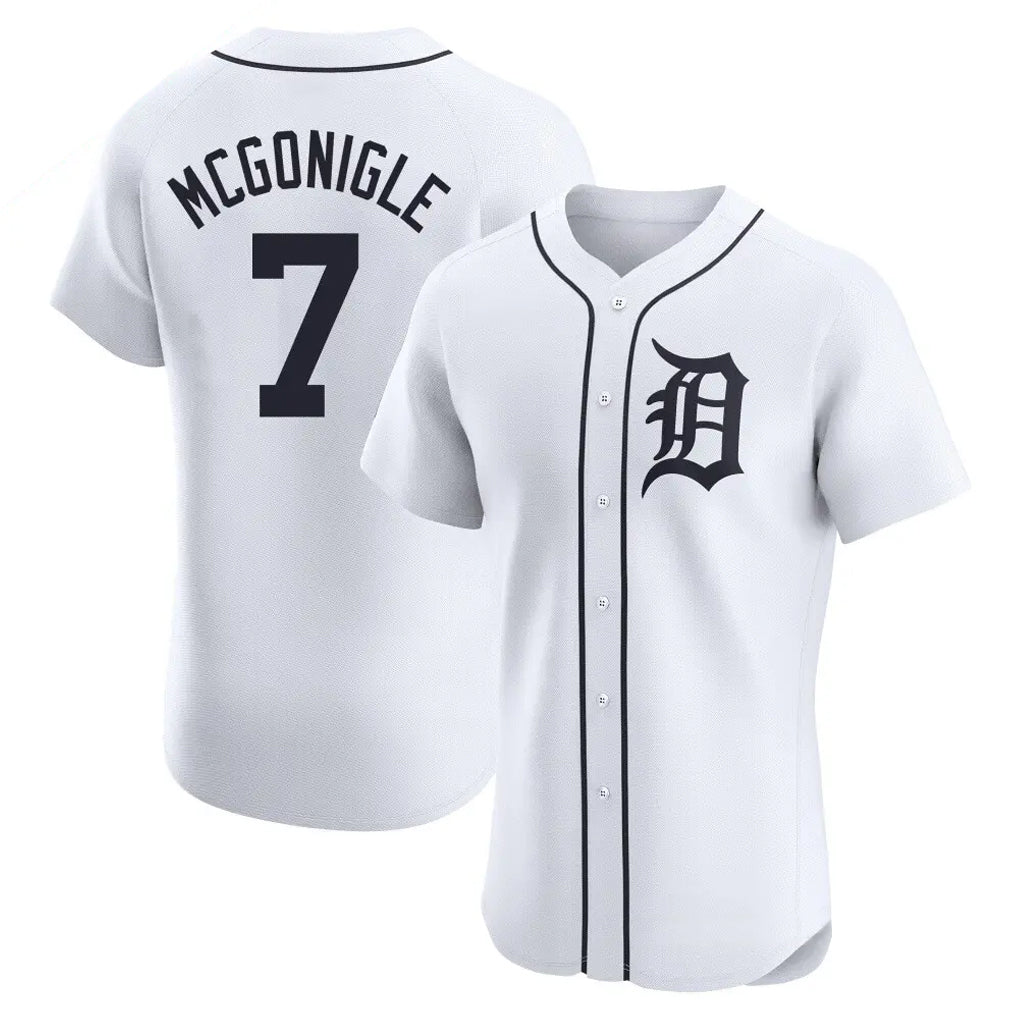 Arlishia D.Tigers #7 Kevin McGonigle Player White Limited Elite Home Stitched Jerseys