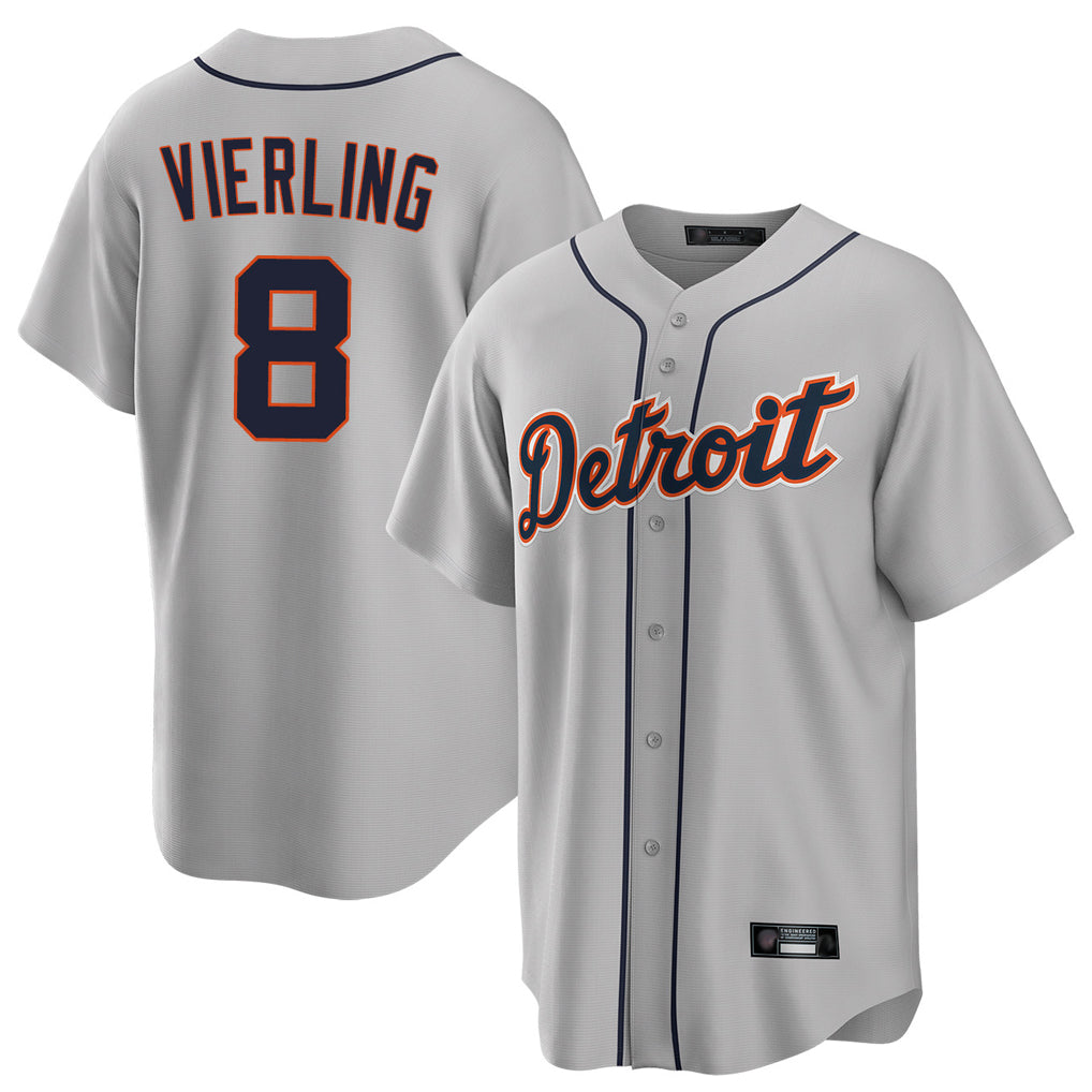 Arlishia D.Tigers #8 Matt Vierling Player Gray Home Game Stitched Jerseys